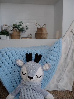 Вязаный плед ручная работа