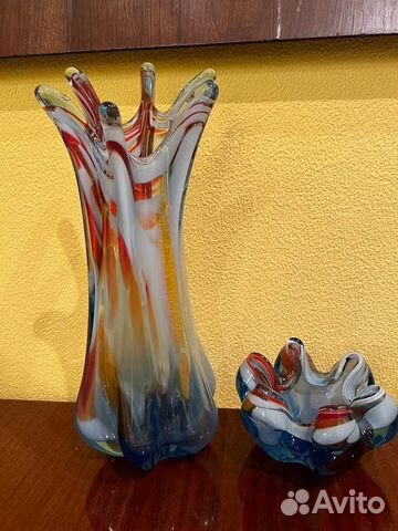 Вазы из цветного стекла СССР