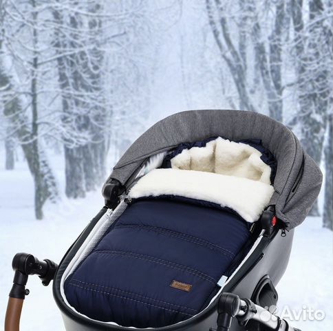 Зимний конверт в коляску до 3 лет на овчине