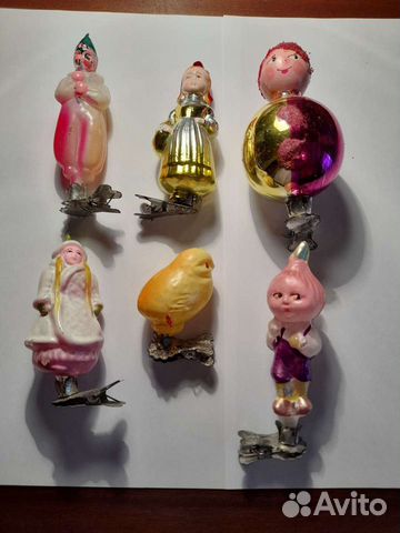 Елочные игрушки на прищепке. СССР
