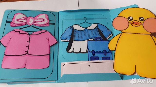 Бумажная уточка Лалафанфан с кейсом и одеждой