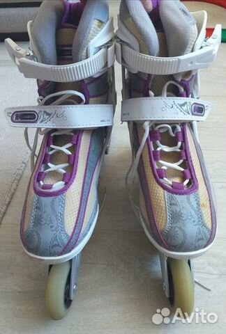 Коньки роликовые женские +защита
