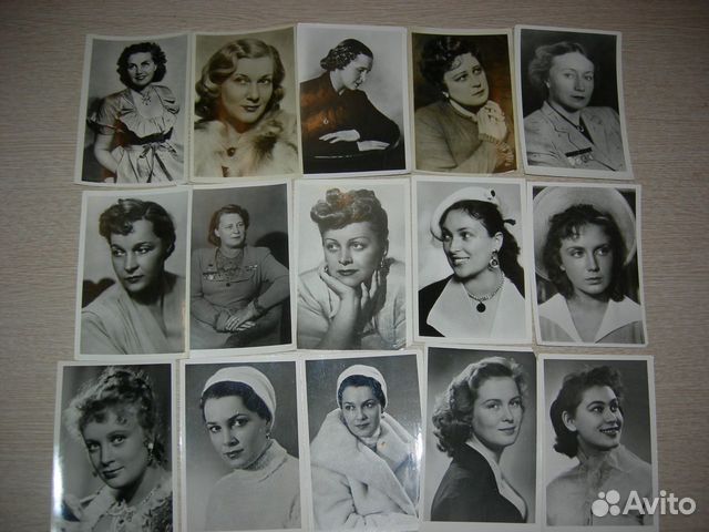 Фото-открытки артистов 40-50 гг, винтаж