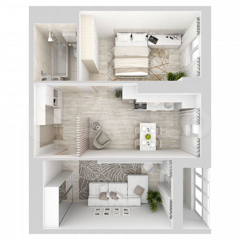 2-к. квартира, 52,9 м², 6/15 эт.