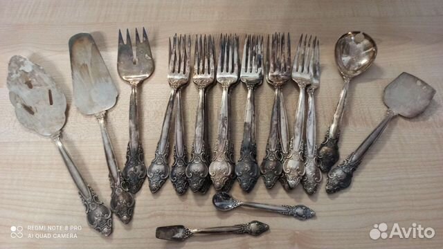 Набор Роза Троянда 19 шт мельхиор посеребрение