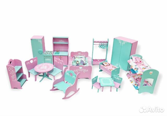 Мебель для кукол и кукольного домика 16 предметов