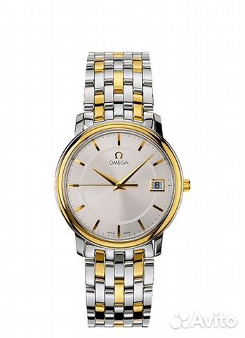 Omega De Ville сталь/золото швейцарские часы