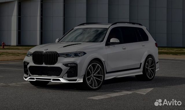 Юбка переднего бампера с элероном GRT на BMW X7