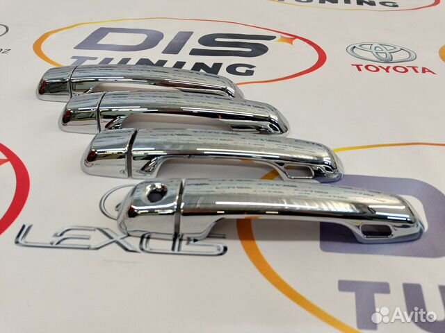 Накладки на ручки дверей хром Prado 150