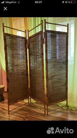Ширма 3-секционная бамбуковая натуральная