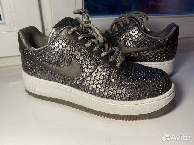 Nike air force 1 upstep premium metallic silver