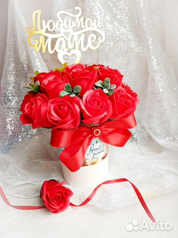 Мыльные розы в корзинке подарок маме