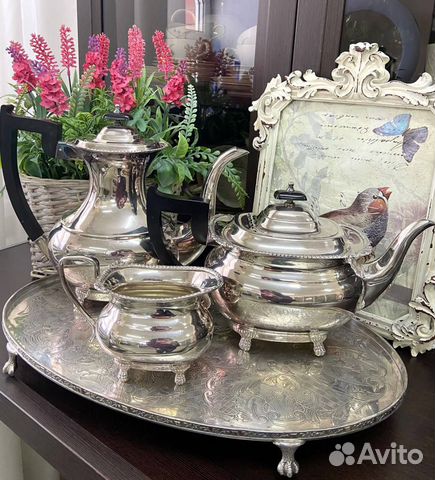 Чайно-кофейный набор серебрение