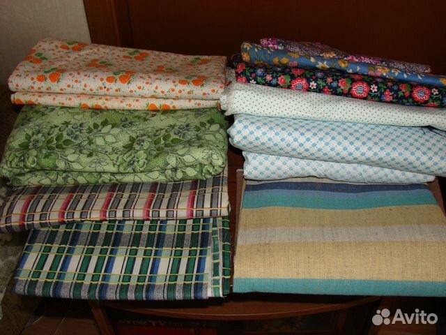 Ткани разные, простыни и полотенца лен СССР