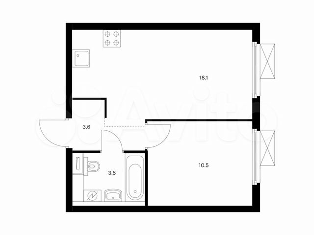 1-к. квартира, 35,8 м², 2/28 эт.