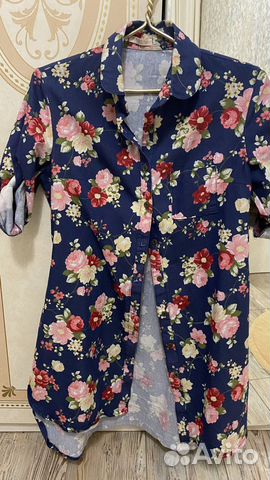 Джинсовое платье рубашка