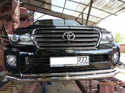 Передняя защита Лан Круз200 полирован.нержав.сталь