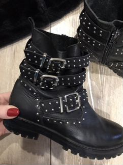 Дубленка авиатор Zara, ботинки Zara