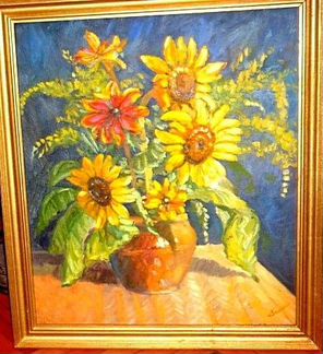 Подсолнухи-худ.Галкин.50-60см.холст.масло.60-х