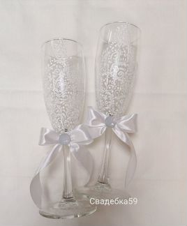 Бокалы на свадьбу для молодожёнов