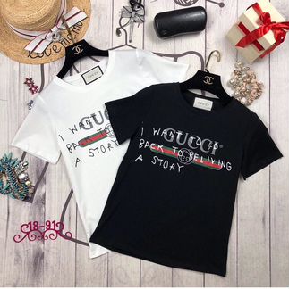 Чёрная Футболка gucci