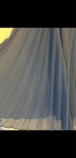 Юбка плиссе по колено 46-48 размер синяя антрацит