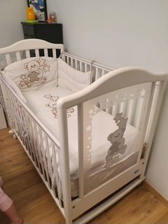 Детская кроватка, комод, матрас, белье Pali. 17тыс