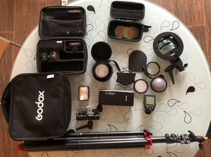 Godox AD200pro + Xpro Sony + круглая голова и др