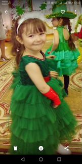 Пышное новогоднее платье елочки р.98-104