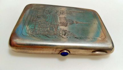 Портсигар. СССР. Серебро. Позолота