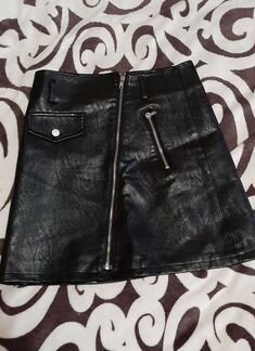 Юбка кожаная