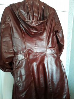 Плащ утепленный,натуральная кожа /46