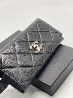Новый кошелек женский Chanel кожа черный
