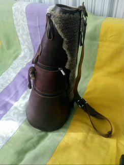 Новый тубус-сумка ручной работы Кожа. Мех. Унисекс