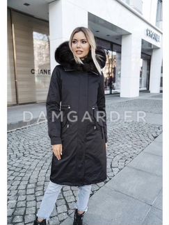 Парка с натуральным мехом песца зимняя утеплённая