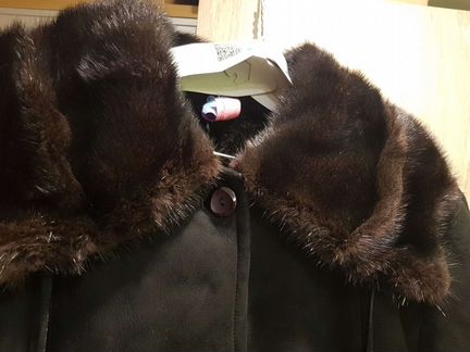 Дубленка натуральная с норковой отделкой