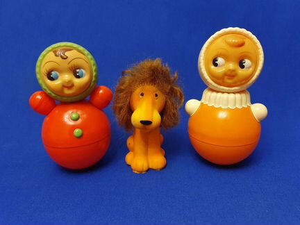 Неваляшки СССР, резиновая игрушка лев