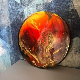 Картина Огонь, resinart (эпоксидная смола), 30 см