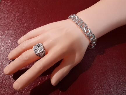 Серебряный браслет «Бисмарк» 55.92гр. 22см