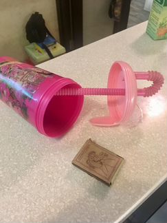 Стакан с трубочкой с принцессами Дисней