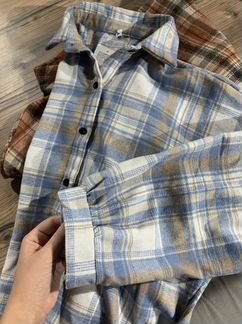 Рубашка женская теплая в клетку