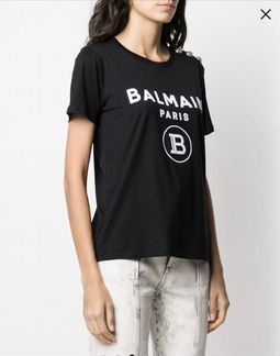 Футболка чёрная balmain оригинал