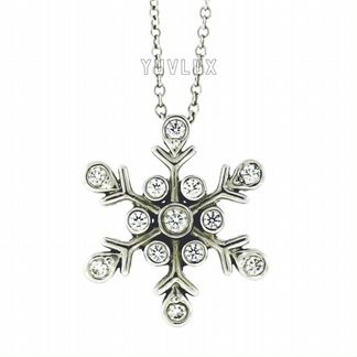 Tiffany золотое колье снежинка 0.26 ct