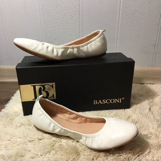 Женские белые балетки из мягкой натуральной кожи