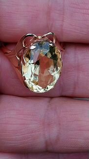 Золотое кольцо с цитрином 583 19,5р