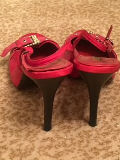 Туфли открытой пяткой кожа+атлас 40 размер