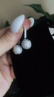 Серьги шарики сваровски