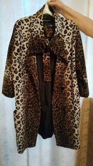 Пальто с леопардовым принтом р.46
