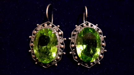 Комплект: хризолит серебро мельхиор винтаж СССР