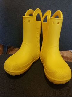 Сапоги жёлтые резиновые crocs размер j1 31-32